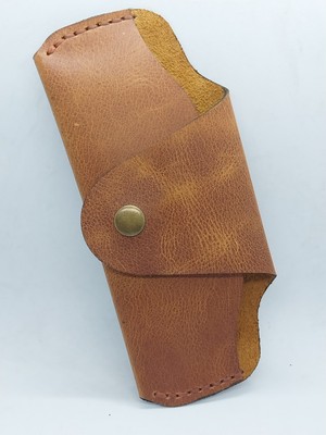 Sorte Store Hakiki Crazy Deri Açık Kahverengi El Yapımı Handmade Unisex Gözlükkabı