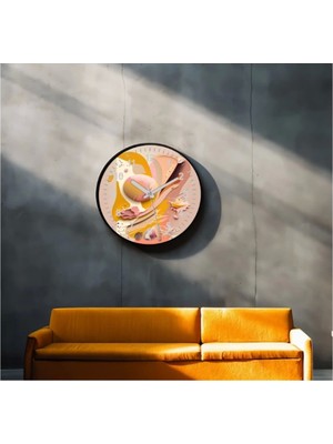 Marsilyan Dekoratif 3D Baskı Geometrik Desen Yuvarlak Duvar Saati -127