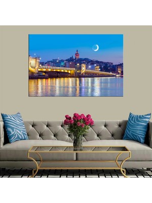 Dekoratif Baskı Galata Köprüsü Kanvas Tablo
