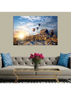 Marsilyan Dekoratif Baskı Balonla Seyahat Kanvas Tablo