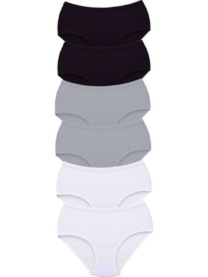 Mbb E-Ticaret 6 Adet Tutku Kadın Yüksek Bel Bato Kalın Lastik Külot S16