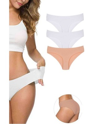 Mbb E-Ticaret 3 Adet Kadın Dikişsiz Lazer Kesim Esnek Iz Yapmayan Külot S3