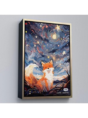 Marsilyan- Çerçeveli Soyut Ormandaki Sarı Tilki TABLOSU-7839