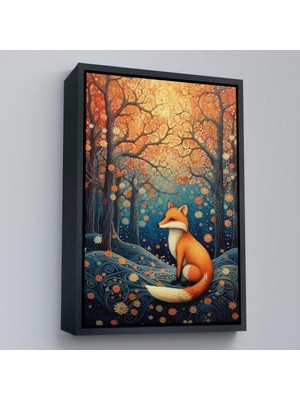 Marsilyan- Çerçeveli Soyut Ormandaki Sarı Tilki TABLOSU-7527