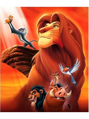 Marsilyan- Kanvas Aslan Kral Çizgi Film Sayılarla Boyama Seti Kasnaklı