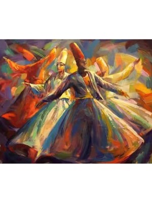 Marsilyan- Kanvas Mevlana 2 Sayılarla Boyama Seti Kasnaklı