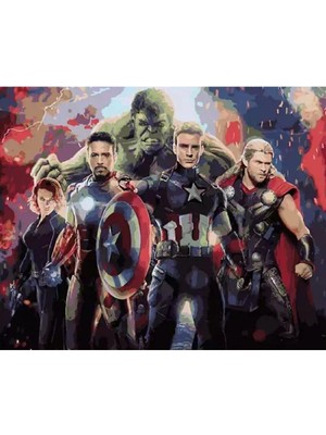 Marsilyan- Kanvas Marvel Sayılarla Boyama Seti Kasnaklı