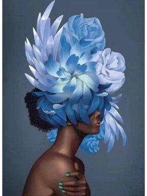 Marsilyan- Kanvas Çiçek Kadın 24 Sayılarla Boyama Seti Rulo