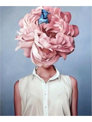 Marsilyan- Kanvas Çiçek Kadın 27 Sayılarla Boyama Seti Rulo