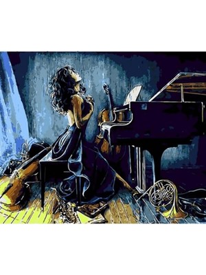 Marsilyan- Kanvas Müzik ve Kadın Sayılarla Boyama Seti Rulo