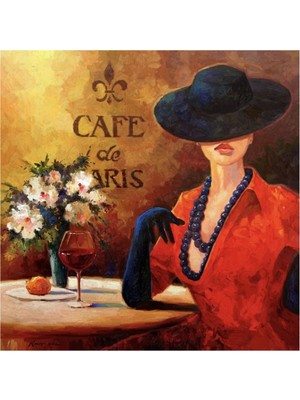 Marsilyan- Kanvas Zarif Şapkalı Kadın Sayılarla Boyama Seti  Rulo