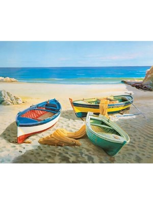 Marsilyan- Kanvas Kumsalda Sandallar Sayılarla Boyama Seti Rulo