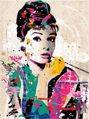 Marsilyan- Kanvas Audrey Hepburn Sayılarla Boyama Seti Rulo