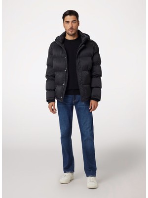 Guess Siyah Erkek Mont M4BL21WGJ42JBLK Stretch Puffa Jacke
