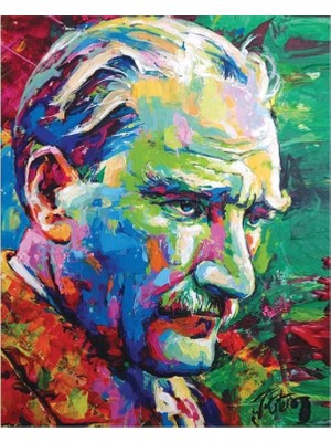 Marsilyan- Kanvas Renkli Atatürk Sayılarla Boyama Seti Rulo