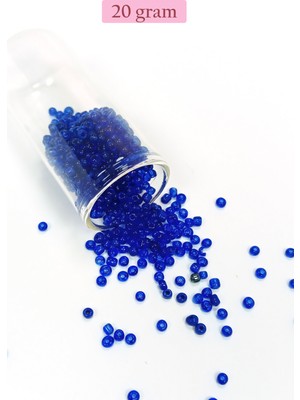 Just Cheap Store Dökme Cam Kum Boncuk (8/0) 3 mm - 20 Gram - Koyu Mavi - BNC178