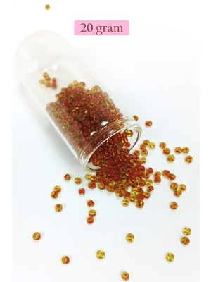 Just Cheap Store Dökme Cam Kum Boncuk (8/0) 3 mm - 20 Gram - Şeffaf Açık Kahve - BNC148