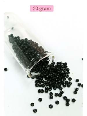 Just Cheap Store Dökme Cam Kum Boncuk (8/0) 3 mm - 60 Gram - Parlak Siyah - BNC211