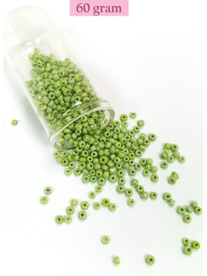 Just Cheap Store Dökme Cam Kum Boncuk (8/0) 3 mm - 60 Gram - Çimen Yeşili - BNC193