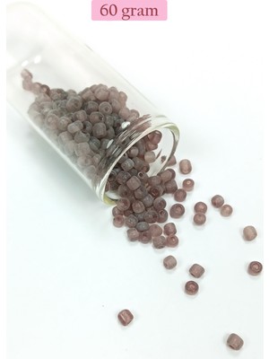 Just Cheap Store Dökme Cam Kum Boncuk Büyük Boy (6/0) 4 mm - 60 Gram - Şeffaf Gri - BNC141