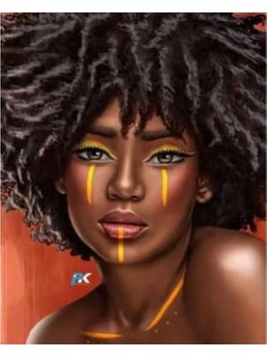 Marsilyan- Kanvas Afrika Stili Sayılarla Boyama Seti Rulo