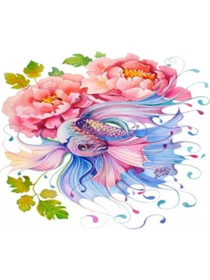 Marsilyan- Kanvas Beta Balığı ve Çocuklar Sayılarla Boyama Seti Rulo