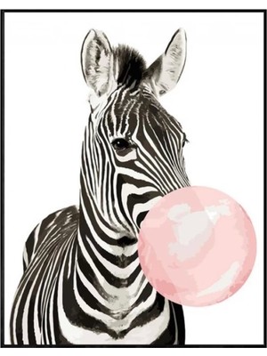 Marsilyan- Kanvas Pembe Sakız ve Zebra Sayılarla Boyama Seti Rulo