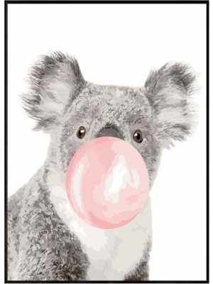 Marsilyan- Kanvas Pembe Sakız ve Koala Sayılarla Boyama Seti Rulo