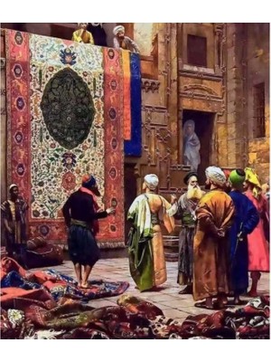 Marsilyan- Kanvas Osmanlı Halı Çarşısı Sayılarla Boyama Seti Rulo