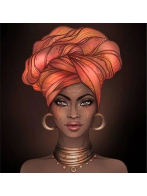Marsilyan- Kanvas Afrikalı Güzel 11 Sayılarla Boyama Seti Rulo
