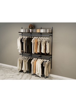 Özelleştirilebilir Askılı Giyinme Odası Raf Sistemi & Oda Içi Askılık Raf Sistemi