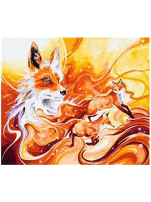 Marsilyan- Kanvas Tilki Sayılarla Boyama Seti Rulo