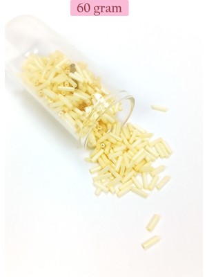 Just Cheap Store Uzun Boru Kesme Boncuk Çap 2mm Uzunluk 10 mm - 60 Gram - Krem - BNC273