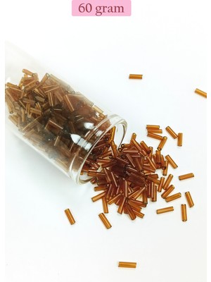 Just Cheap Store Uzun Boru Kesme Boncuk Çap 2mm Uzunluk 10 mm - 60 Gram - Şeffaf Kahverengi - BNC285