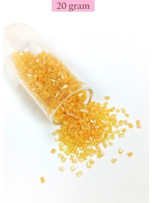 Just Cheap Store Kesme Cam Boncuk 2mm - 20 Gram - Şeffaf Koyu Sarı -BNC313