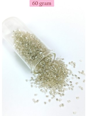 Just Cheap Store Kesme Cam Boncuk 2mm - 60 Gram - Şeffaf Gümüş - BNC378