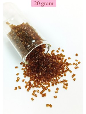 Just Cheap Store Kesme Cam Boncuk 2mm - 20 Gram - Şeffaf Açık Kahve -BNC343