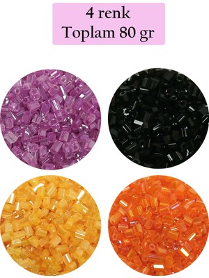 Just Cheap Store Kesme Cam Boncuk 2mm - 4 Renk - Toplam 80 Gram - BNC437