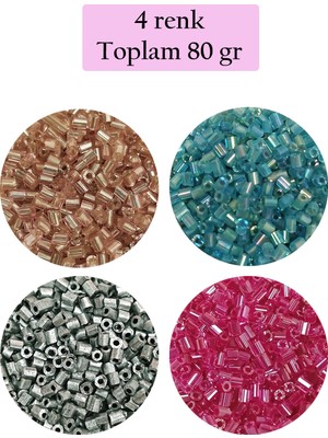 Just Cheap Store Kesme Cam Boncuk 2mm - 4 Renk - Toplam 80 Gram - BNC442