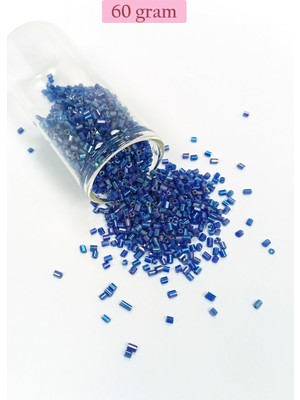 Just Cheap Store Kesme Cam Boncuk 2mm - 60 Gram - Koyu Mavi - BNC392