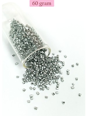 Just Cheap Store Kesme Cam Boncuk 2mm - 60 Gram - Mat Gümüş - BNC381