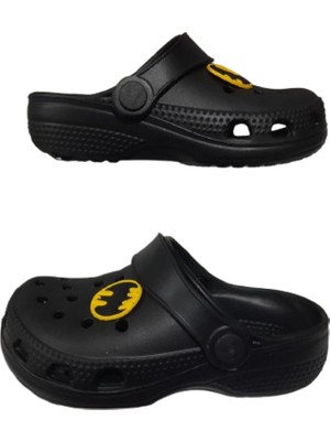 Akım Bebek Çocuk Siyah Renkli Batman Figürlü Kaydırmaz Ortopedik Sandalet Terlik