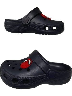 Akım Bebek Çocuk Lacivert Renkli Örümcek Adam Figürlü Kaydırmaz Ortopedik Sandalet Terlik