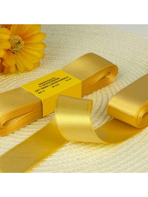 İpek Hobi  Altın Sarı 3,8 Cm Saten Kurdela 10 Metre 3 Adet