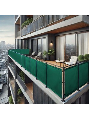 Size Ne Lazım 110 cm Yükseklik Yeşil Pvc Su Geçirmez Balkon Demiri Korkuluk Çit Branda