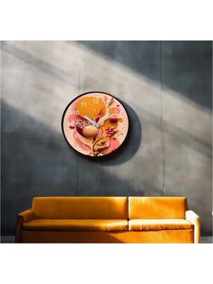 Marsilyan- Dekoratif 3D Baskı Geometrik Desen Yuvarlak Duvar Saati -42
