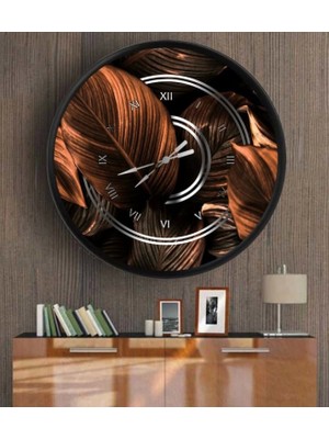 Marsilyan- Dekoratif 3D Baskı Yuvarlak Duvar Saati-88
