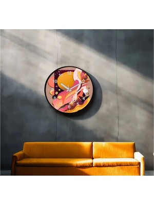 Marsilyan- Dekoratif 3D Baskı Geometrik Desen Yuvarlak Duvar Saati -157