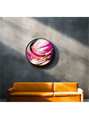 Marsilyan- Dekoratif 3D Baskı Geometrik Desen Yuvarlak Duvar Saati -50