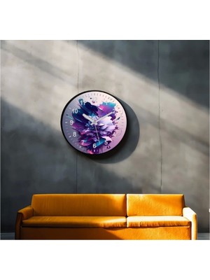 Marsilyan- Dekoratif 3D Baskı Geometrik Desen Yuvarlak Duvar Saati -128